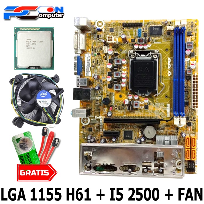 Mainboard Mobo Motherboard LGA 1155 H61 Onboard i5 2500 pegatron