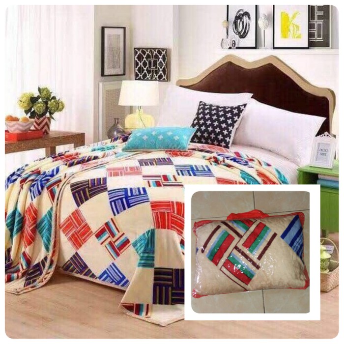 ⭐⭐ Terhemat Selimut⭐⭐ Selimut Halus Bulu Domba Tebal 2Lapis Ultim EE588  Halus Free Tas Motif Dewas
