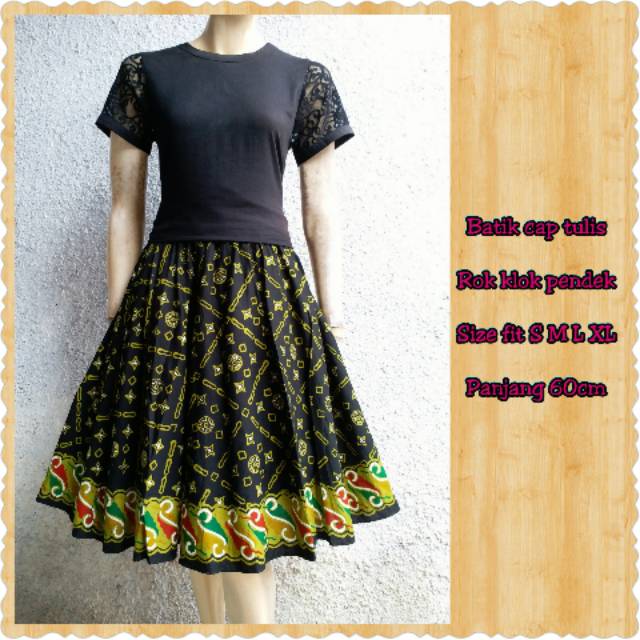 Rok batik pendek klok cinde