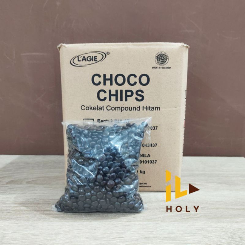 

LAGIE Chocochip 1/2 Bulat (1kg) / Coklat Chocochips Half Round