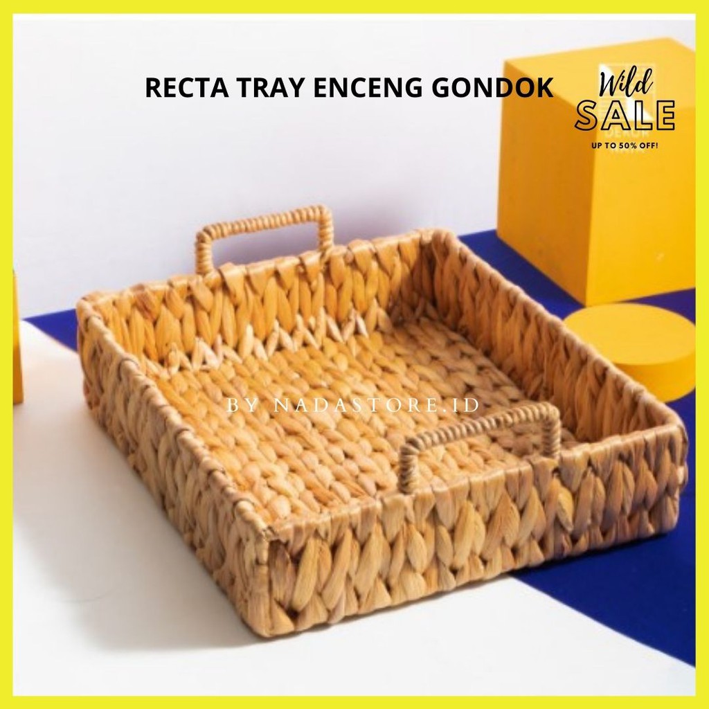 Nadastore - Sisi Eceng Tray / Nampan Eceng / Tempat Penyimpanan / Dekorasi Ruangan Direct Pengrajin