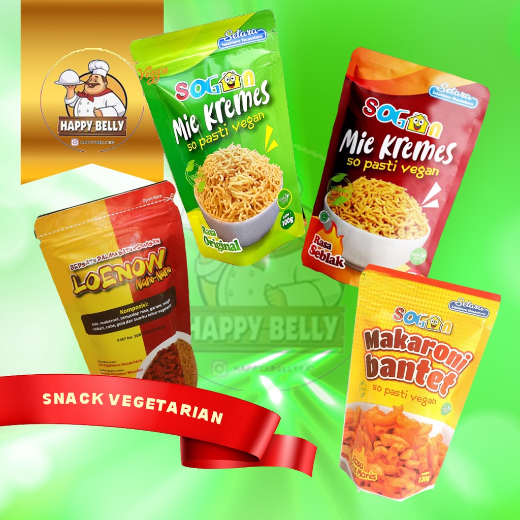 PERANG SNACK VEGETARIAN MIE KREMES SOGAN/ SEBLAK/ MAKARONI BANTET/ LOENOW