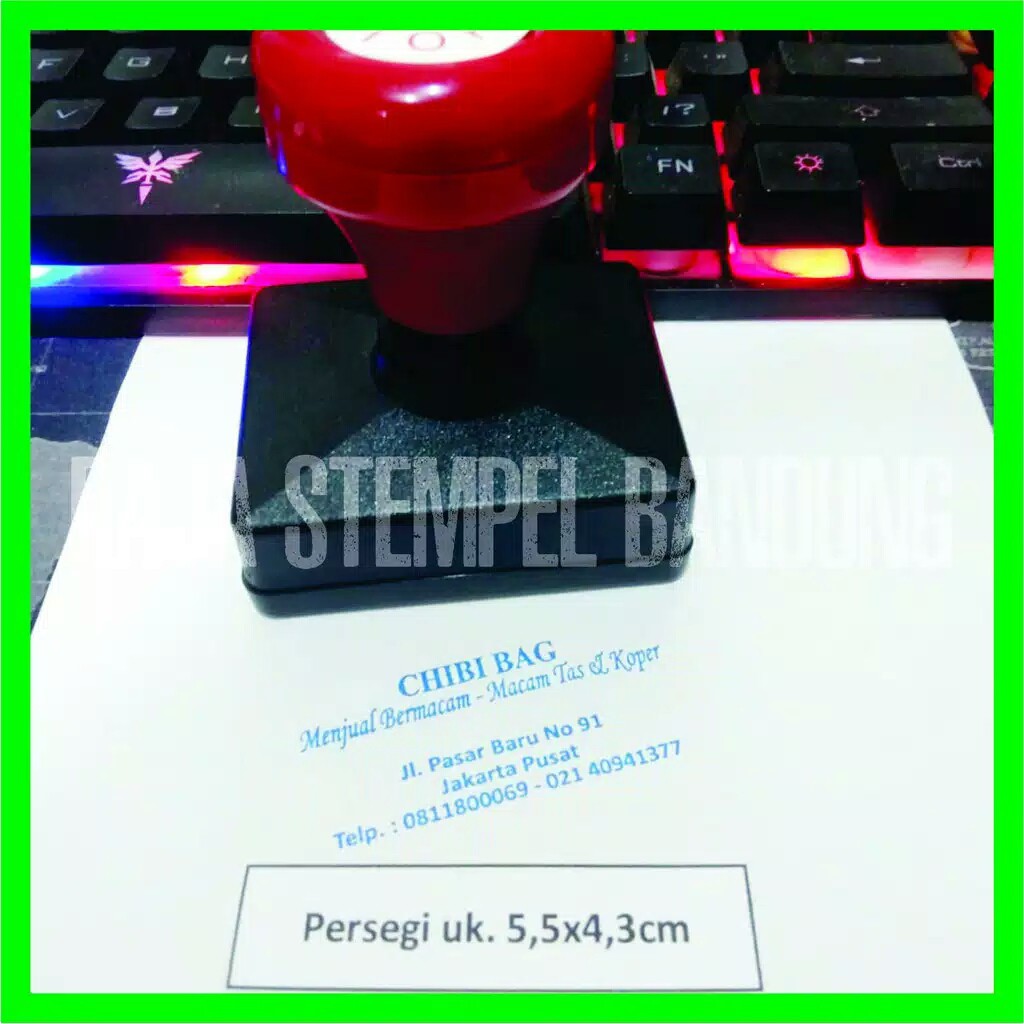 Stempel Flash Persegi Ukuran 5,5x4,3 cm