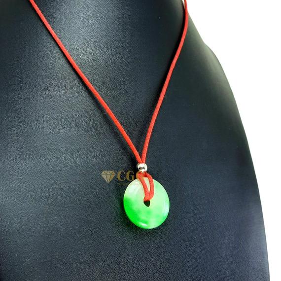 ✿ Liontin Batu Giok China Kalung Giok Koin Hoki Garansi Asli ❅