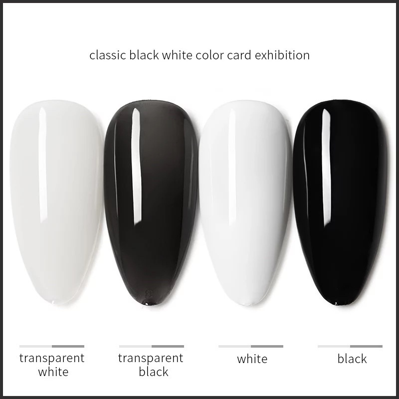 AS NAIL CLASSIC WHITE &amp; BLACK NAIL UV GEL POLISH 15ml