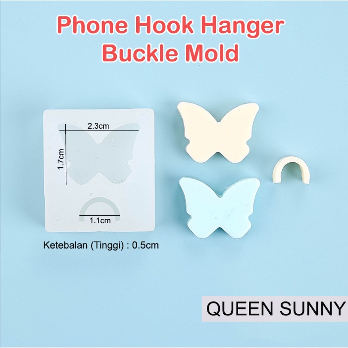 CETAKAN PHONE HOOK HANGER MOLD RESIN BUCKLE SET GANTUNGAN HP DIY