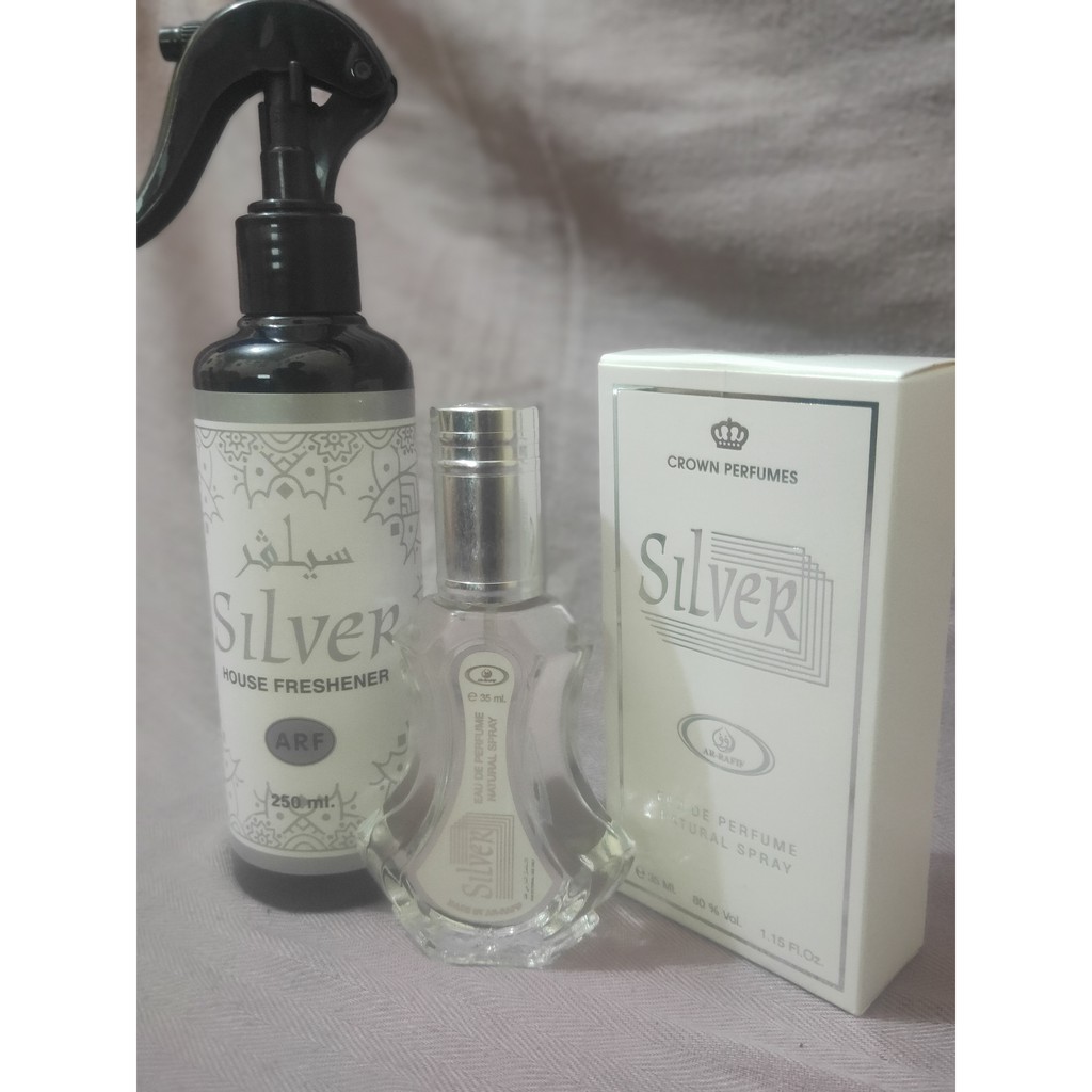 SERASI parfum pengharum ruangan arab Silver dan minyak wangi spray Silver