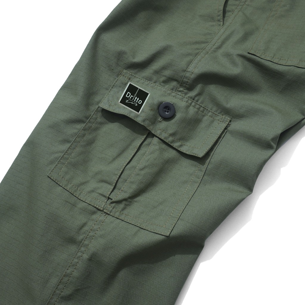 Dritto Long Pants Cargo - Celana Cargo Panjang Unisex - Army