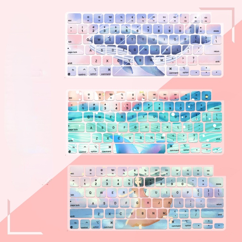 Cover Pelindung Keyboard Motif Kartun Bunga Untuk Apple 2021 MacBook Pro14 / 16 M1 A2442 / A2485