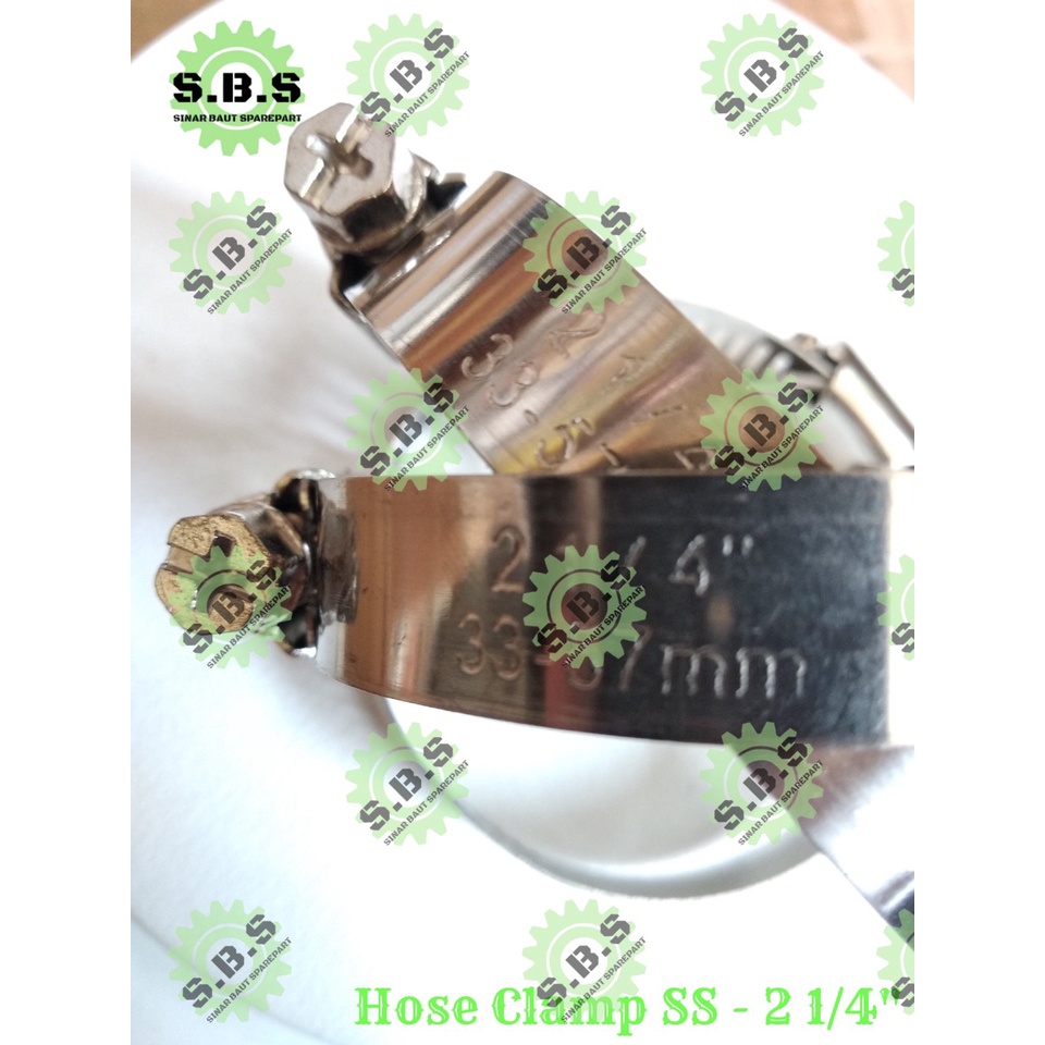 HOSE CLAMP / KLEM SELANG STAINLESS STEEL - 2 1/4&quot; (33 - 57 MM)