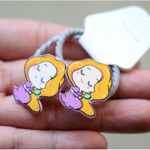 Ikat Karet Rambut Anak Disney Korea styel Motif Princess Elsa Frozen/Mermaid/Aurora/Snow White
