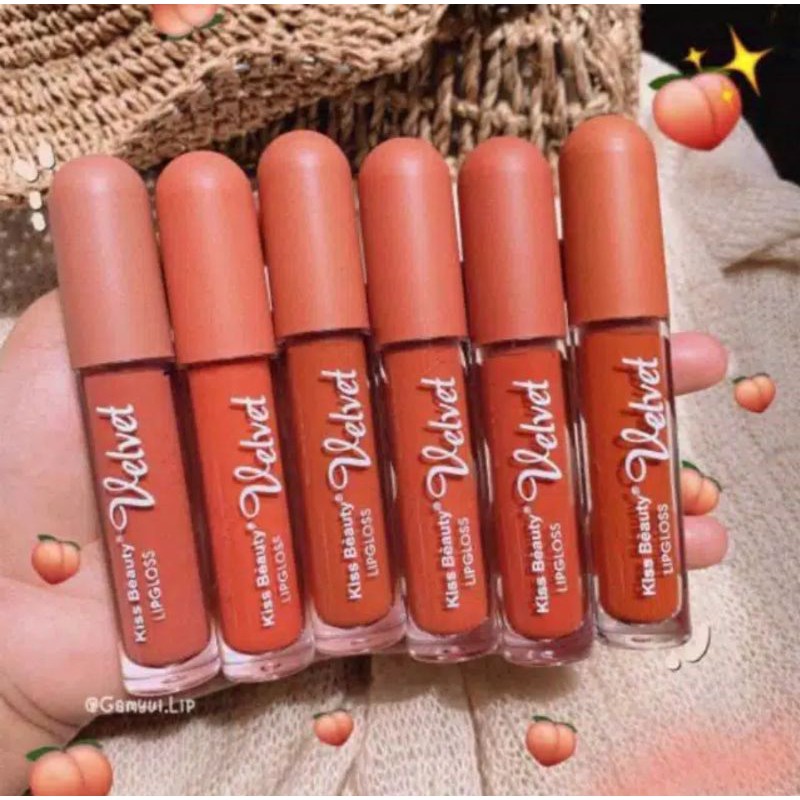 [ PROMO ECER ] LIP CREAM NUDE LIP GLOSS MATTE KISS BEAUTY WARNA NUDE BEST SELLER