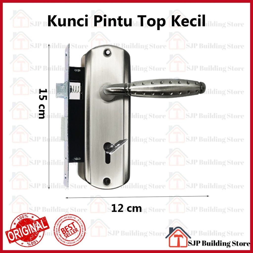 Kunci Pintu Rumah Kecil Top Safety Lock Kumplit 1 Set | 15cm | Gagang Handle Kunci Pintu Kamar Stainless Termurah