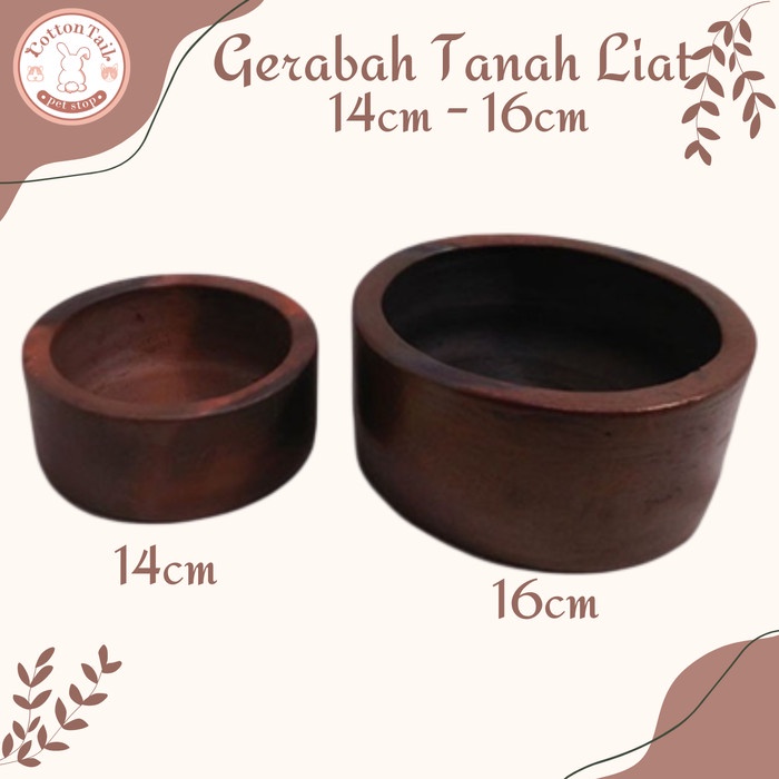 Tempat Makan Kelinci / Marmut Gerabah Tempat Makan 14cm - 16cm