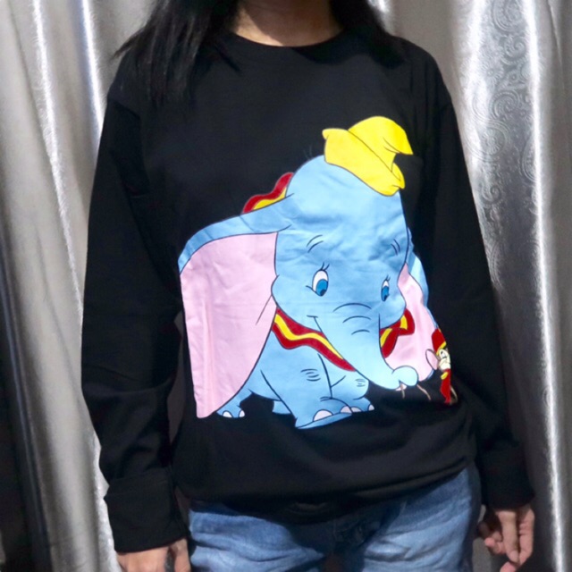DUMBO PANJANG T shirt baju  kaos  katun lengan panjang 