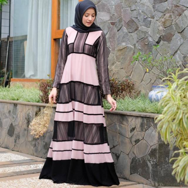 Naimah dress pink M by javina official