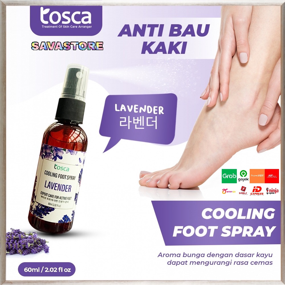 Penghilang Bau Kaki Tosca Cooling Foot Spray Anti Bakteri Non Alkohol Dengan Aroma Wangi Parfum Deodorant Murah 60 Ml