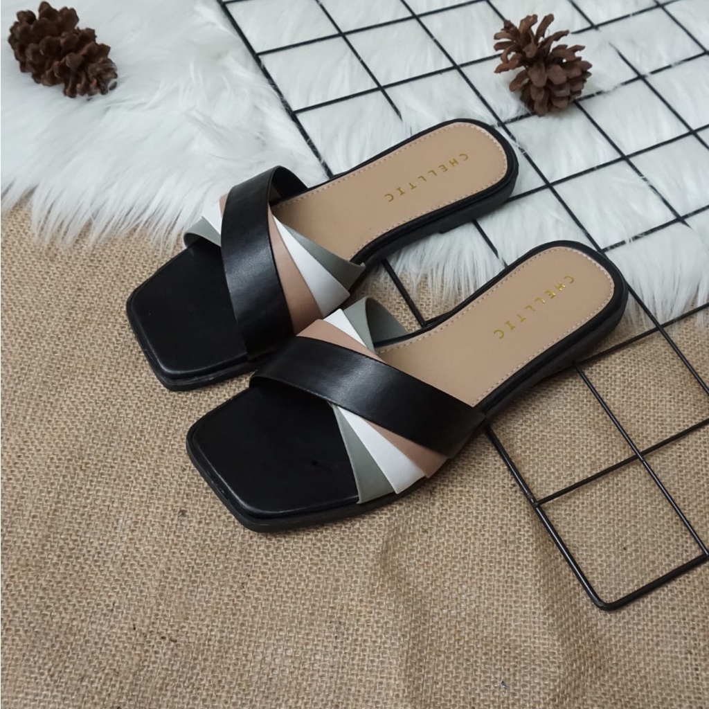 Sendal Teplek Wanita Casual/Selop Cewek Remaja/Wedges Perempuan Kekinian Bisa Bayar Ditempat/Women Sliper Bukan Zara Sandal Wanita Flat/Teplek/Valerie Sandals Wanita