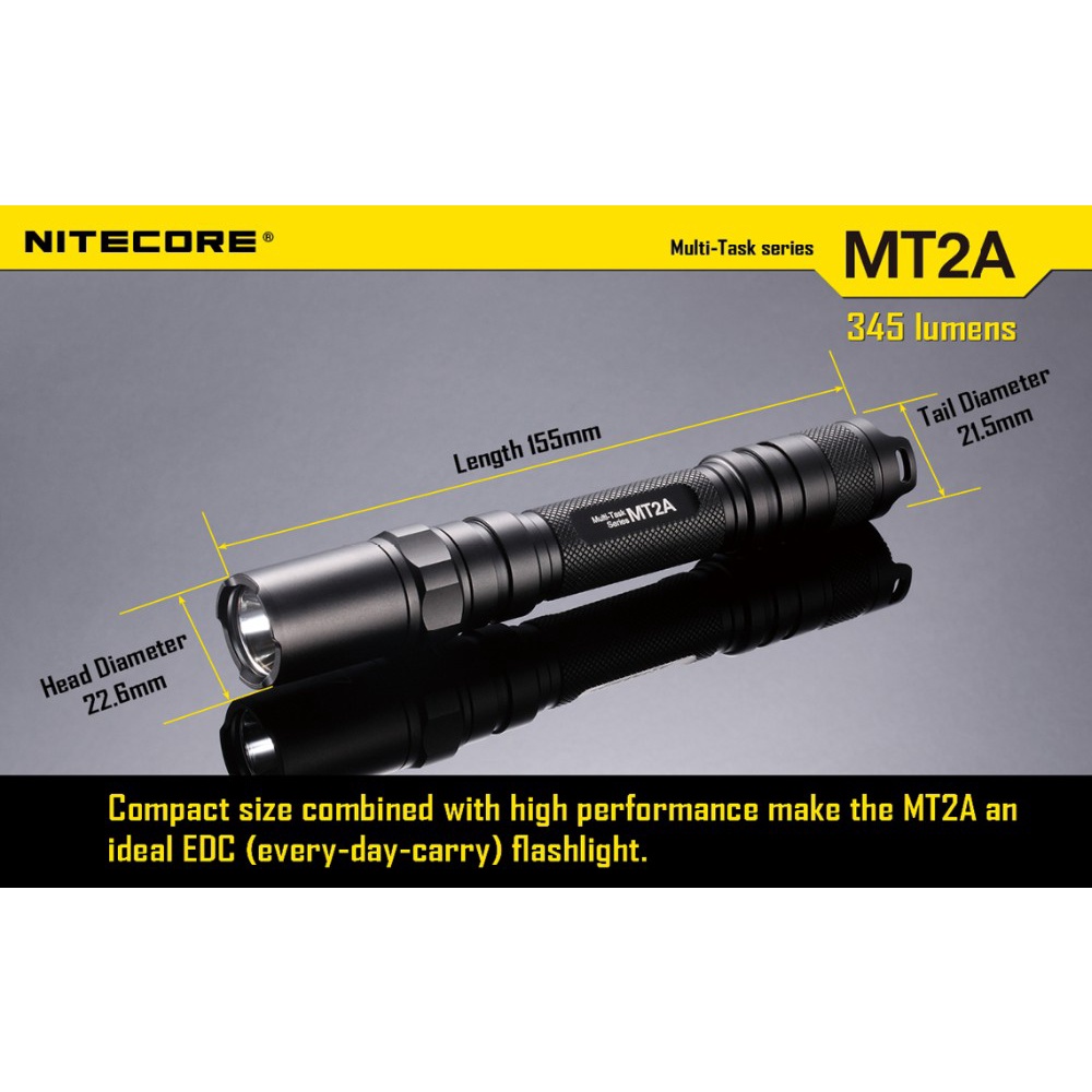 Nitecore Senter Led MT2A Senter LED Superterang CREE XP-G2 345 Lumens