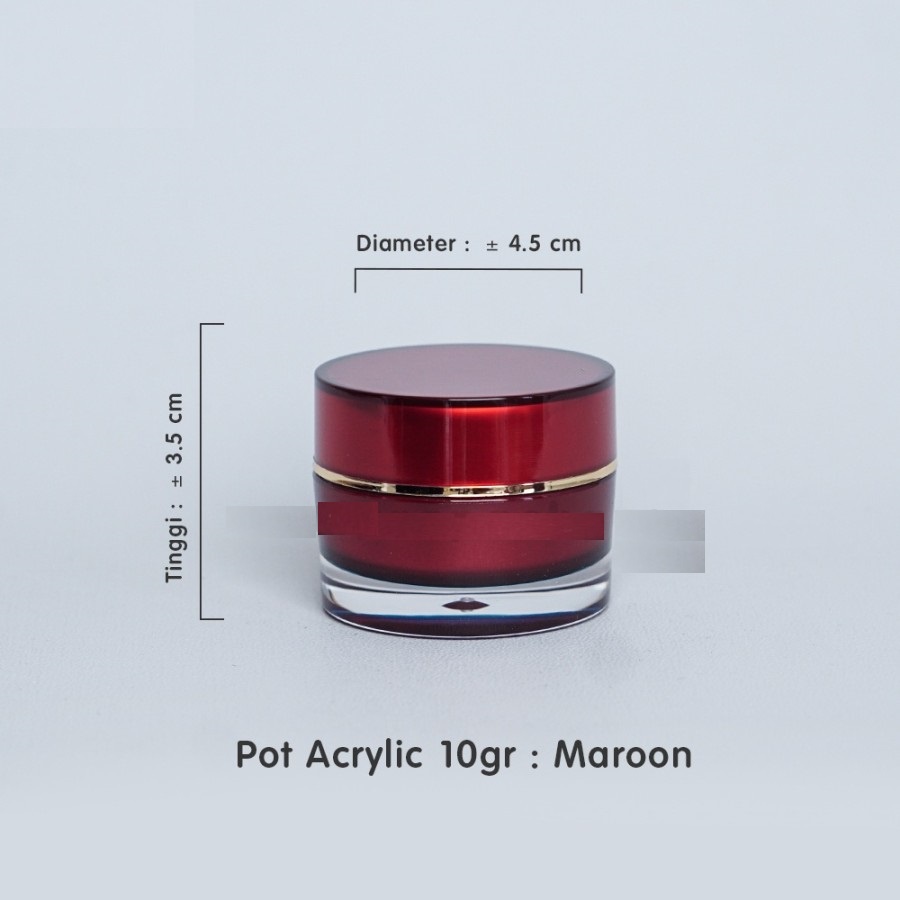 BABEE - POT CREAM 10 GRAM ACRYLIC MAROON / POT CREAM MAROON WADAH KOSMETIK