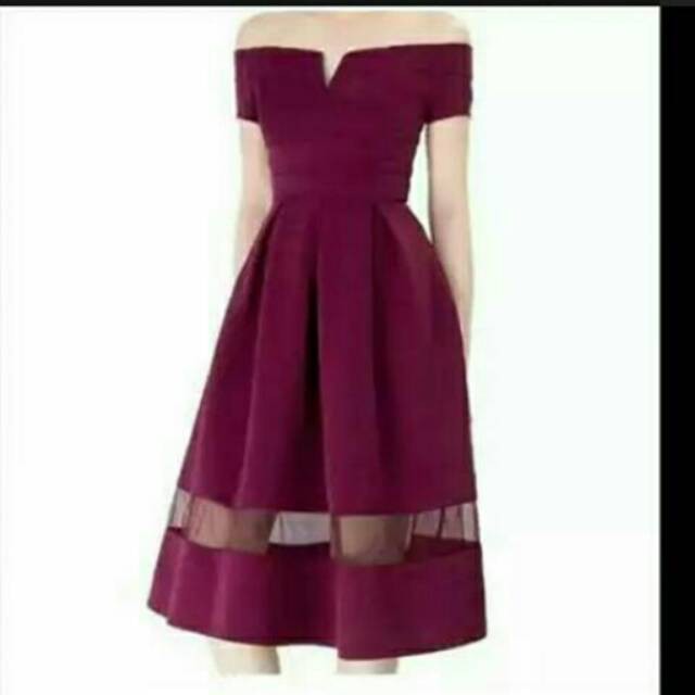 Akasha Dres Midi Scuba kombinasi Tile DS-0991