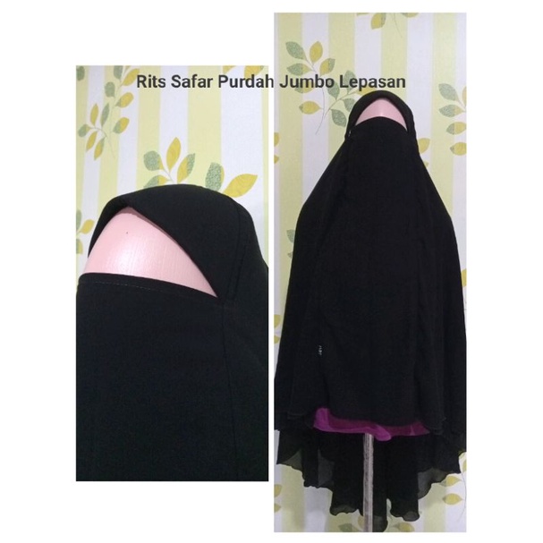 Rits Safar Purdah Lepasan full sifon silky jetblack