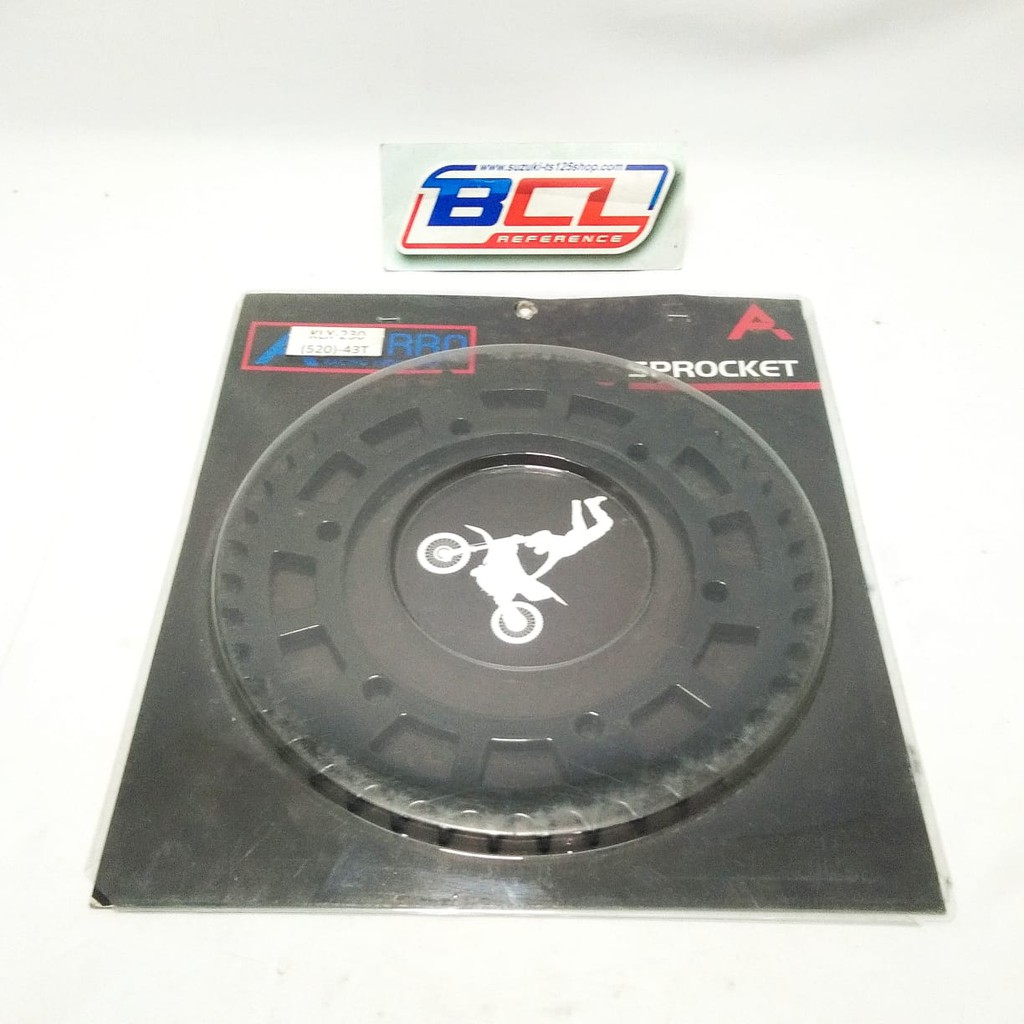 Gir Gear Belakang KLX 230 520-43T Bisa Untuk KLX 250 Warna Hitam Azzurro