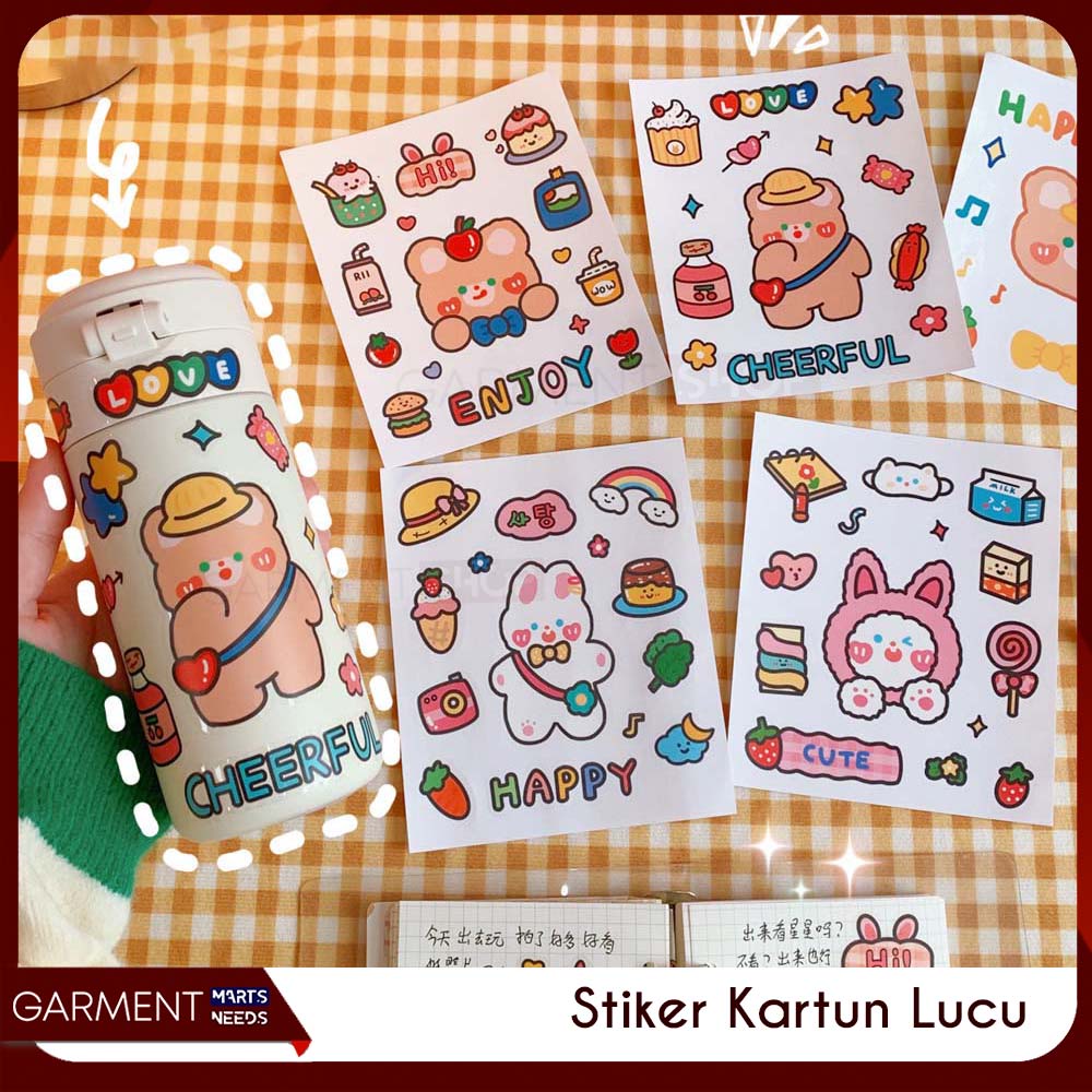 

STIKTUN LNCISTIK - Stiker Motif Kartun Korea Lucu Anti Air Dekorasi Handbook Scrapbook DIY