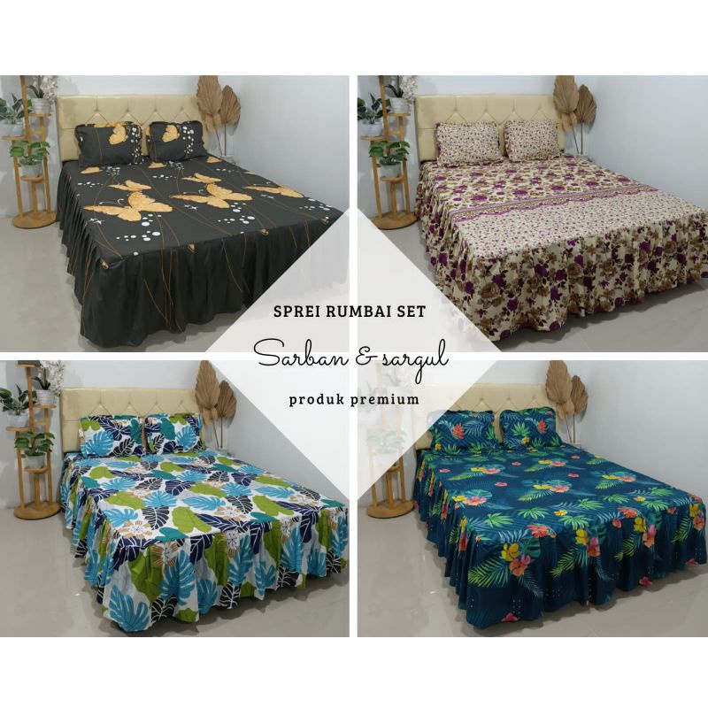 Sprei Rumbai 180x200 Seprey Rumbay 160x200 dan 200x200 Tinggi 45