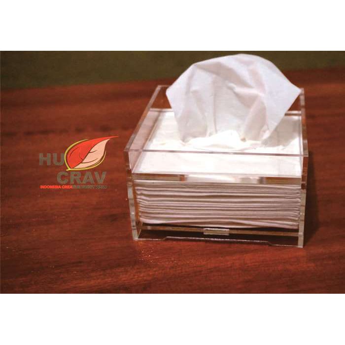 SS Kotak Tisu Akrilik / Acrylic Tissue Box Persegi - Tebal 5mm & 3mm