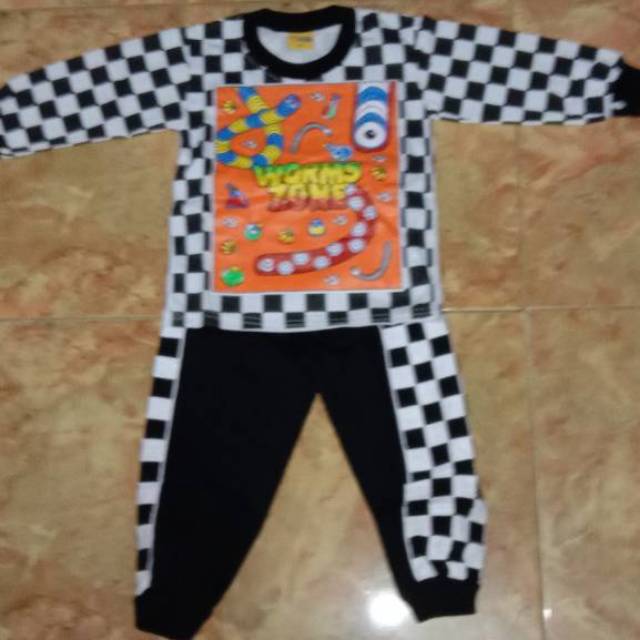 Kaos setelan anak CATUR panjang usia 6-9thn