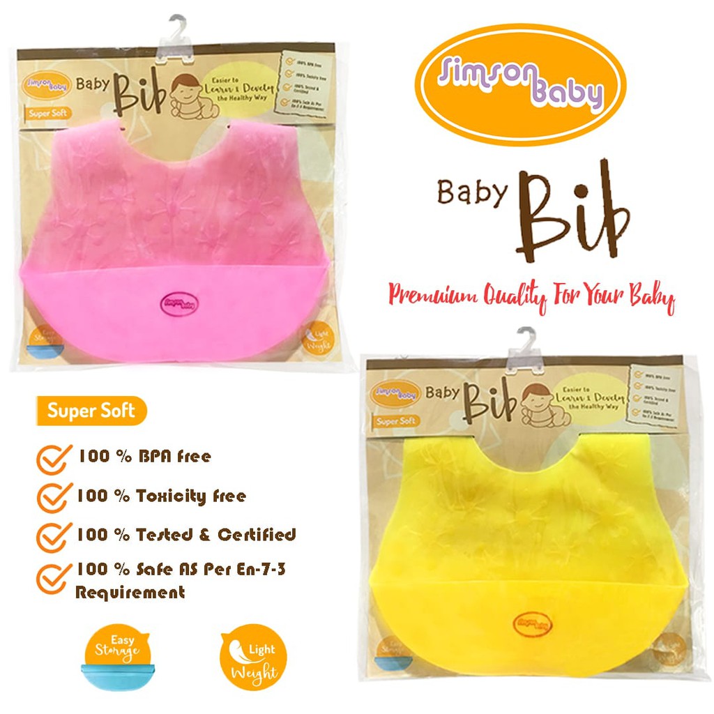 Simson Baby Slaber Slabber Bib Plastik Celemek Makan silicone