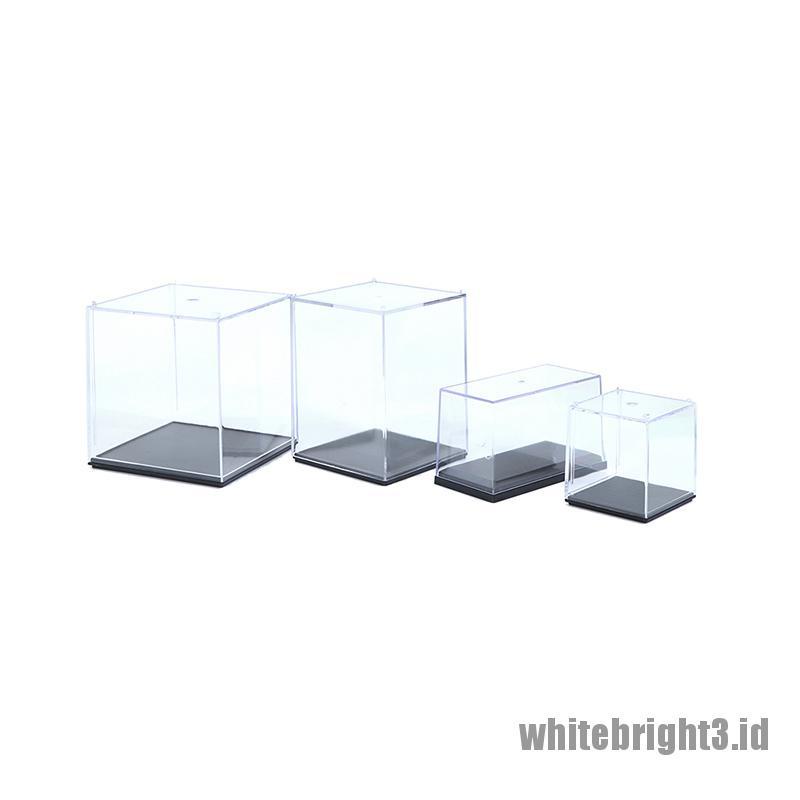 (white3) Kotak Display Action Figure Bahan Plastik Akrilik Transparan Anti Debu
