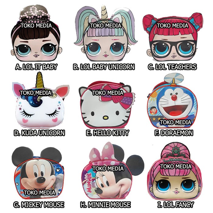 Tas Selempang Koin Anak / ABG uk. MINI (Sedang) kepala LIL