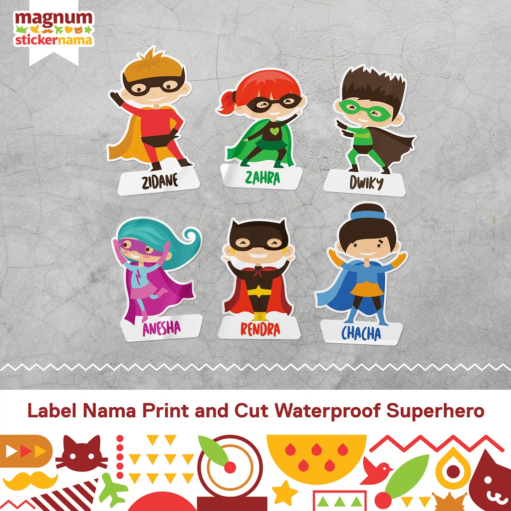 Label Nama Waterproof Stiker Nama Print And Cut Gambar Doraemon