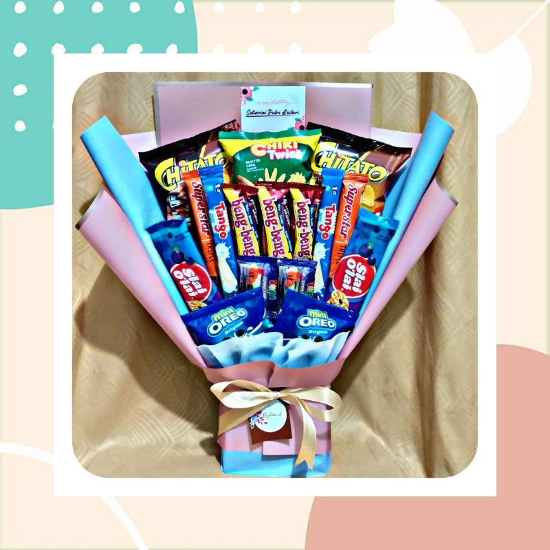 

Buket Snack bouquet hadiah ultah wisuda anniversary