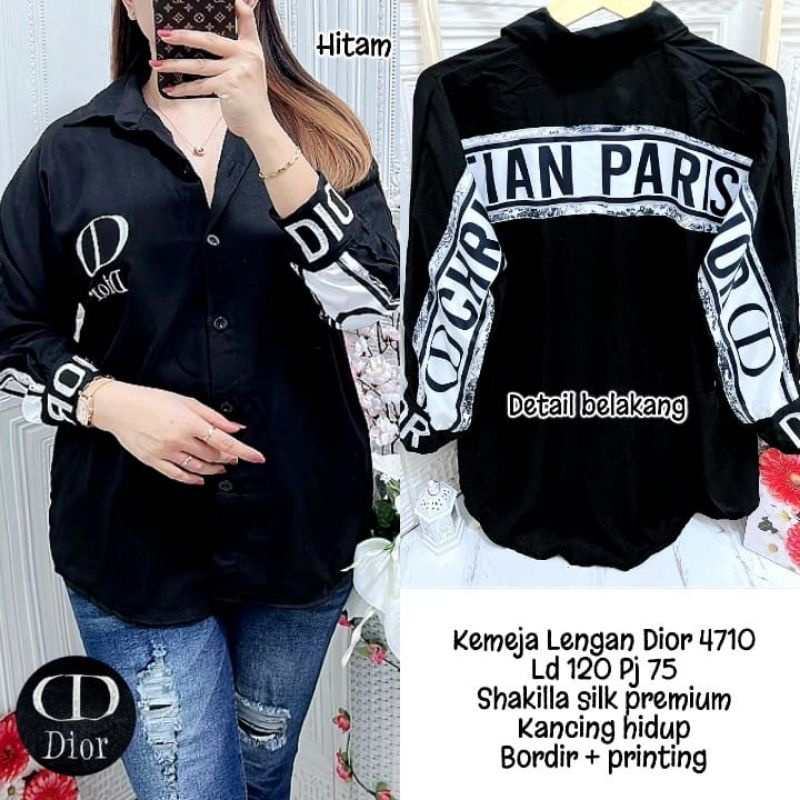 kemeja lengan dior 4710 bahan shakila silk premium