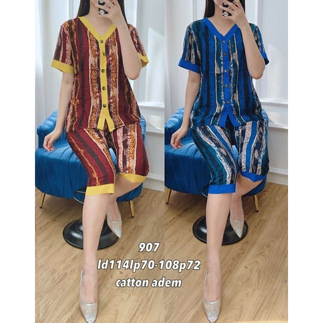 setelan rayon adem motif serat kayu 907