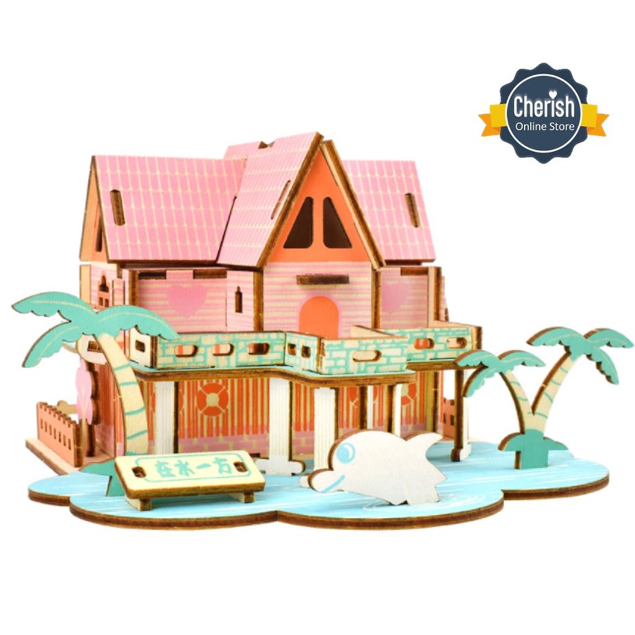 Puzzle 3D Kayu Rumah SUMMER HOUSE - Mainan DIY Anak Dari Kayu | B-042