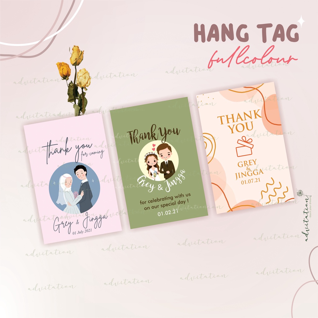 

HANG TAG WEDDING PERNIKAHAN FULL COLOUR ❤ THANK YOU CARD CUSTOM MURAH ❤ KARTU SOUVENIR