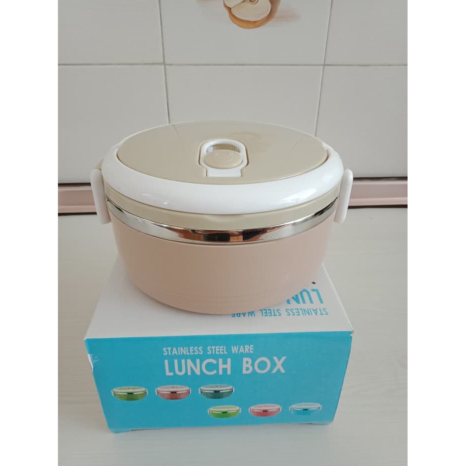 Pastel Stainless Steel Lunch Box (Single Layer) Hola Makanan Portabel Makan Siang Kotak Wadah Makan