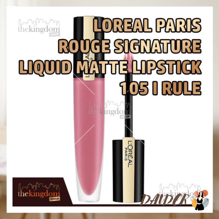 L'OREAL LIPSTICK LIQUID MATTE ROUGE SIGNATURE LOREAL LIPSTIK MAKE UP - 105 I RULE BESTPRICE