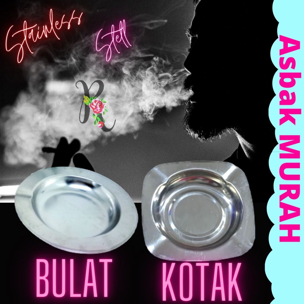 Jual Asbak Rokok Stainless Bentuk Bulat Kotak Diameter Cm Asbak Murah