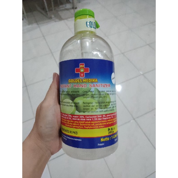 Hand Sanitizer A&amp;G gel / cair  / GOLDES MEDIKA / TLF 1 liter murah dan original 1000 ml