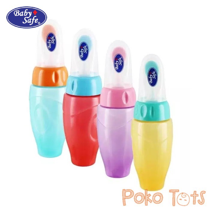 Baby Safe Bottle Spoon Soft Squeeze Botol Sendok
