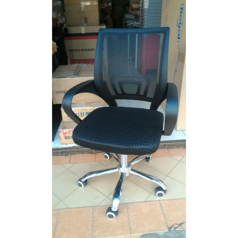 kursi jaring kantor kursi kantor gaming chair hidrolik murah kaki besi crome