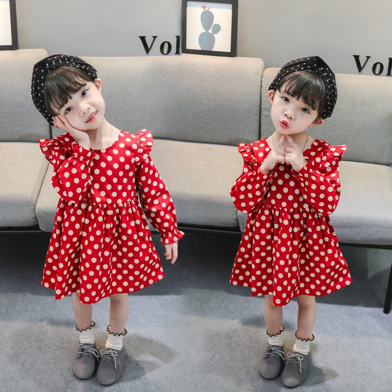 CHUBBI 9 Dress Anak Perempuan Polka Merah