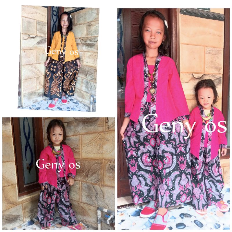 setelan kebaya kutubaru anak usia3-12th bawahan kulot
