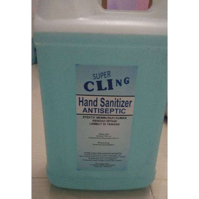 HANDSANITIZER GEL CLING 5 LITER SUDAH BPOM DAN TERDAFTAR KEMENKES