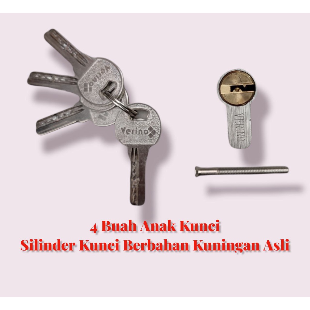 Silinder Kunci / Anak Kunci Pintu Ukuran Besar 60 mm Kuningan Asli